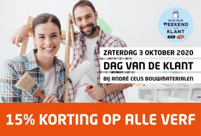Dag van de klant: 15% KORTING OP ALLE VERF !