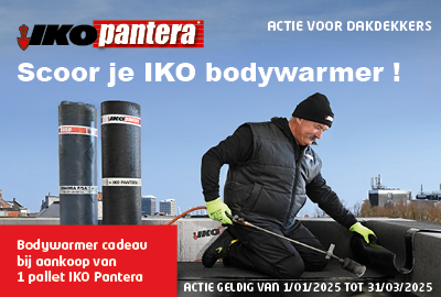 Gratis bodywarmer bij aankoop van 1 pallet IKO Pantera