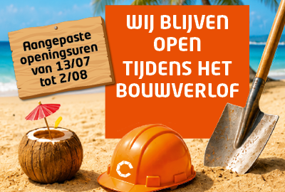Aangepaste openingsuren tijdens het bouwverlof