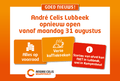 Goed nieuws: André Celis Lubbeek opent opnieuw op 31 augustus!
