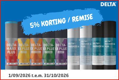 5% korting op Delta onderdakfolies en gevelfolies