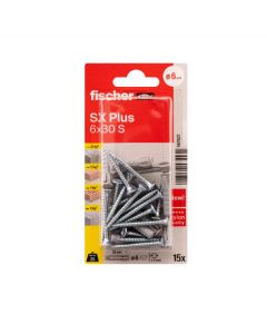 Fischer Plug SX Plus 6x30 S met schroef (15 stuks)