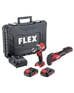 Flex Comboset 18V Boorschroefmachine + Multitool + 2 Accu's + Lader
