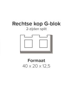 Scheys Stackton G-blok Kop Rechts 40x20x12,5 Zwart