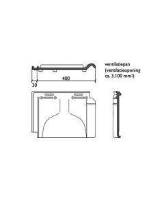 Monier Postel 20 Ventilatiepan Rustiek