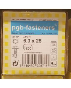 PGB Zelfborende Schroef + ring BP3 6,3x25mm (200 stuks)